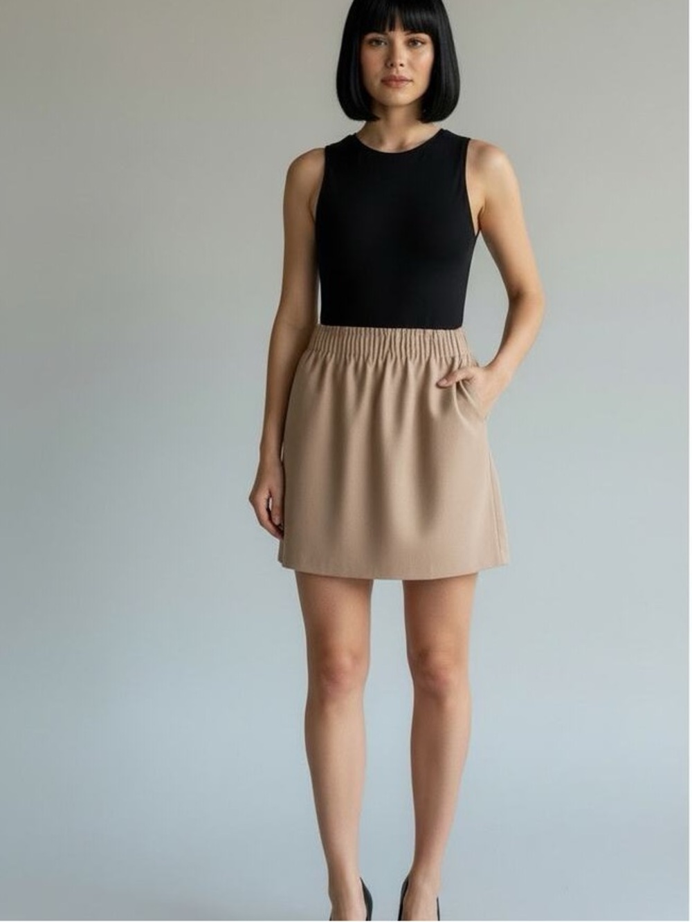 J. Crew Tan Wool Sidewalk Mini Skirt